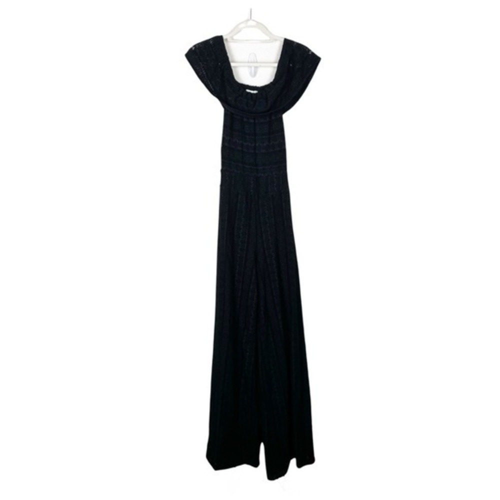Nightcap Spanish Off Shoulder Jumpsuit in Black Open Back Size Medium NWT